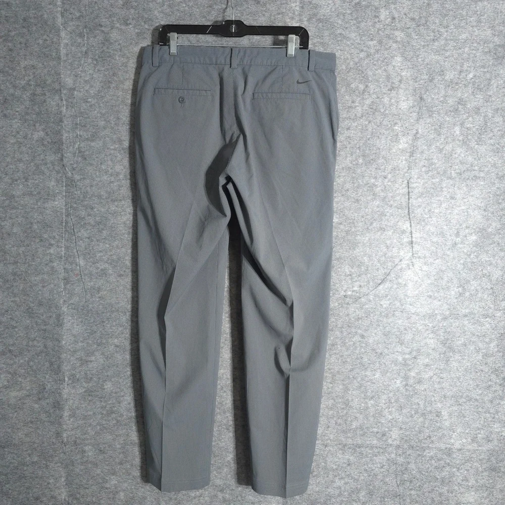 Nike Golf Dri Fit Pants Mens 34x32 Gray Stripe Tour Performance Athletic Stretch